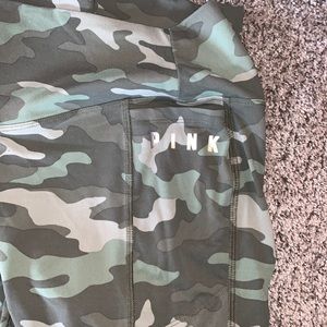 PINK camo leggings. Ankle length on me and I’m 5’5